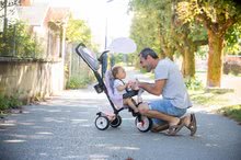 Tříkolky od 10 měsíců - Tříkolka a kočárek v jednom s brzdou Baby Driver Plus Pink Smoby s EVA koly a intuitivním ovládáním růžová od 10 měsíců_8