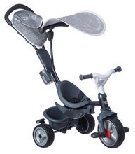 Tricikli od 10. meseca - Tricikel in voziček v enem z zavoro Baby Driver Plus Grey Smoby z EVA kolesi in intuitivnim vodenjem siv od 10 mes_2