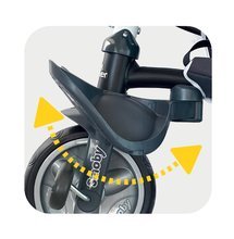 Triciklik 10 hónapos kortól - Tricikli és babakocsi egyben fékkel Baby Driver Plus Grey Smoby EVA kerekekkel és intuitív vezérléssel szürke 10 hó-tól_0
