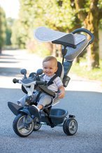 Triciklik 10 hónapos kortól - Tricikli és babakocsi egyben fékkel Baby Driver Plus Grey Smoby EVA kerekekkel és intuitív vezérléssel szürke 10 hó-tól_9