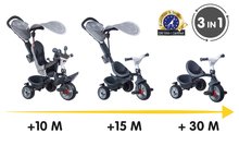 Triciclete de la 10 luni - Tricicletă și cărucior într-un singur produs cu frână Baby Driver Plus Grey Smoby cu roți EVA și funcționare intuitivă gri de la 10 luni_5