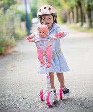 Kolobežky trojkolesové - Set kolobežka trojkolesová Corolle Smoby s košíkom a bábikou Máriou v ružových šatách 30 cm_2