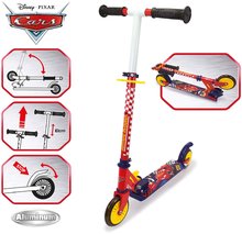 Dvokolesni skiroji - Dvokolesni skiro Cars 2 Wheels Foldable Smoby zložljiv z zavoro po višini nastavljiv do 83 cm od 5 leta_1