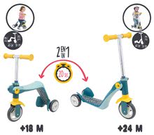 Trikolesni skiroji - Skiro & poganajlec Reversible 2v1 Scooter Smoby trikolesni kovinsko siv višina ročaja 53/63 cm nosilnost 20 kg od 18 mes_2