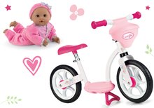 Odrážadlá sety - Set balančné odrážadlo s košíkom Corolle Comfort Smoby s bábikou Máriou v ružových šatách 30 cm_8