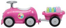 Babytaxiuri de la 12 luni - Babytaxiu Maxi Abrick Écoiffier maşină de curse cu remorcă şi 11 cuburi mari roz de la 12 luni_1