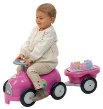 Babytaxiuri de la 12 luni - Babytaxiu Maxi Abrick Écoiffier maşină de curse cu remorcă şi 11 cuburi mari roz de la 12 luni_2