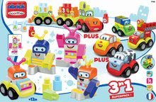 Cuburi si jocuri de construit - Joc de construit Maşini, Tren și Robot Abrick Écoiffier 3în1 cu imprimare IML de la 12 luni_0