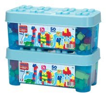 Bausätze für die Kleinsten - Baukasten Maxi Abrick Écoiffier in einer Box mit großen Würfeln blau 50 Teile ab 12 Monaten_0