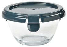 Dozatori i posude za hranu - Okrugla zdjela za hranu Pyrex Beaba Glass Portion 200 ml tamnoplava od kvalitetnog stakla_0