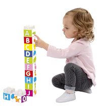 Cuburi si jocuri de construit - Joc de construit pentru bebeluși Les Maxi Tower Écoiffier 10 cuburi cu numere şi litere de la 12 luni_2