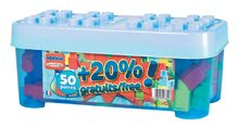 Tobogane pentru copii - Set tobogan cu jet de apă Funny Double Toboggan Smoby de 2 metri și joc de construit în cutie de depozitare 50+20% cuburi albastru_6