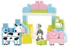 Cuburi si jocuri de construit - Joc de construit în cutie cu animăluțe Farm Animals Barrel Maxi Abrick Ecoiffier roz cu 50 cuburi de la 12 luni_0