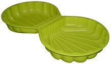 Pieskoviská sety - Set pieskovisko mušľa dvojdielne Watershell Green BIG zelené a obojstranná hojdačka závesná_3