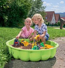 Pieskoviská sety - Set pieskovisko mušľa dvojdielne Watershell Green BIG zelené a obojstranná hojdačka 360° stupňová s vodotryskom_1