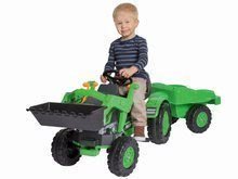 Detské šliapacie vozidlá - Set traktor na šliapanie Jim Loader BIG s nakladačom a prívesom a interaktívny volant so zvukom_9