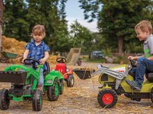 Pedálos gyermekjárművek - Traktor pedálos Jim Loader BIG homlokrakodóval és utánfutóval zöld_8