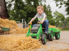 Otroška vozila na pedala - Traktor na pedala Jim Loader BIG z nakladalcem in prikolico zelen_11