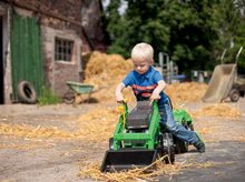 Detské šliapacie vozidlá - Traktor na šliapanie Jim Loader BIG s nakladačom a prívesom zelený_4