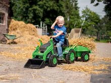 Otroška vozila na pedala - Traktor na pedala Jim Loader BIG z nakladalcem in prikolico zelen_1