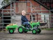 Pedálos gyermekjárművek - Traktor pedálos Jim Loader BIG homlokrakodóval és utánfutóval zöld_2