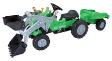 Detské šliapacie vozidlá -  NA PREKLAD - Tractor de pedal Jimmy BIG con un cargador y un remolque verde_2