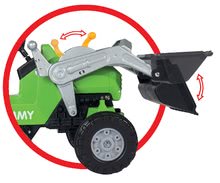 Vehicule cu pedală pentru copii - Tractor cu pedale Jimmy BIG cu încărcător frontal şi cu remorcă verde_2