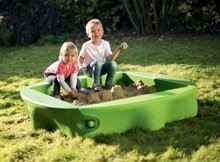Rutschen mit Sandkasten - Set Rutsche Toboggan KS mit Wasser Smoby und Sandkasten mit Deckel mit einem Segel mit Tintenfisch und  Wasserdüse_10