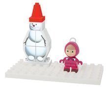 Stavebnice ako LEGO - Stavebnica Máša a medveď PlayBIG Bloxx pod stromčekom/so snehuliakom/na lyžiach/pri krbe 9-14 dielov od 1,5-5 rokov_2