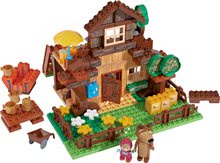 Jucării de construit BIG-Bloxx ca și lego - Joc de construit PlayBIG Bloxx Maşa şi ursul BIG în căsuţa de munte din 162 de piese cu 2 figurine_3