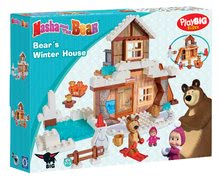Jucării de construit BIG-Bloxx ca și lego - Joc de construit Maşa şi ursul în colibă PlayBIG Bloxx cu 2 figurine 122 de piese_2