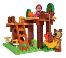 Jucării de construit BIG-Bloxx ca și lego - Joc de construit Maşa şi ursul Locuința în copac PlayBIG Bloxx cu 2 figurine şi cu 60 de piese_0
