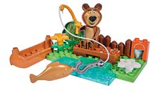 Stavebnice ako LEGO - Stavebnica Masha a medveď PlayBIG Bloxx BIG Medveď na kanoe 23 dielov 1 figúrka 1,5-5 rokov 27*21*11 cm_0