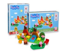 Stavebnice ako LEGO - Stavebnica Peppa Pig Camping set PlayBIG Bloxx BIG 25 dielov v prírode s 2 figúrkami od 1,5-5 rokov_1