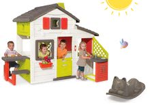 Spielhäuser mit Schaukel - Set Häuschen der Freunde von Smoby mit Küche und Klingel und Bodenschaukel Katze_0