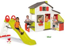 Kleine Spielhäuser mit Rutsche - Set Häuschen der Freunde von Smoby mit Küche und Klingel und Rutsche  Toboggan Funny 2 Meter_34