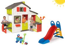 Case per bambini con scivolo - Set casetta Friends Smoby con cucina e scivolo Toboggan KS medio e carrello da spiaggia_19