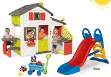 Case per bambini con scivolo - Set casetta Friends Smoby con cucina e scivolo Toboggan KS medio e carrello da spiaggia_18