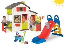 Case per bambini con scivolo - Set casetta Friends Smoby con cucina e scivolo Toboggan KS medio e carrello da spiaggia_20