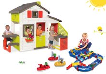 Case per bambini con piste acquatiche - Set casetta Friends Smoby con cucina e pista acquatica MegaBridge con diga, nave e 2 barche a vela_32