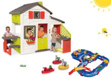 Case per bambini con piste acquatiche - Set casetta Friends Smoby con cucina e pista acquatica MegaBridge con diga, nave e 2 barche a vela_23