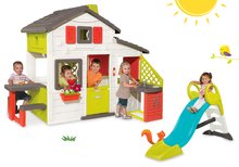 Kleine Spielhäuser mit Rutsche - Set Häuschen der Freunde von Smoby mit Küche und Rutsche GM Slide mit Wasser, Länge 1,5 m_17