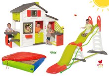 Case per bambini con scivolo - Set casetta Friends Smoby con cucina e campanello e scivolo Megagliss 2in1 lunghezza 3,75/1,5 m con sabbiera_28