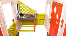 Domečky pro děti - Domeček Přátel prostorný Neo Friends House Smoby se zahrádkou rozšiřitelný 2 dveře 6 oken a piknik stolek 172 cm výška s UV filtrem_8