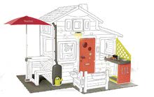 Domečky pro děti - Domeček Přátel prostorný Neo Friends House Smoby se zahrádkou rozšiřitelný 2 dveře 6 oken a piknik stolek 172 cm výška s UV filtrem_19