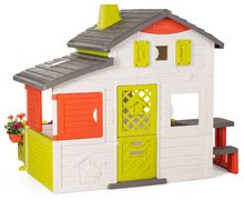 Domečky pro děti - Domeček Přátel prostorný Neo Friends House Smoby se zahrádkou rozšiřitelný 2 dveře 6 oken a piknik stolek 172 cm výška s UV filtrem_7