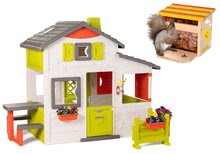 Spielhäuser Sets - Set Spielhaus der Freunde von Smoby mit Vorgarten und Vogelhaus für Eichhörnchen_7