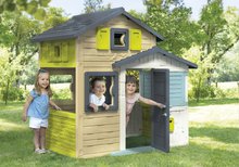 Kućice za djecu - Kućica Prijatelja elegantnih boja Friends House Evo Playhouse Smoby s nadogradnjom 2 vrata s ključem 6 prozora s UV filterom 162 cm visina_0