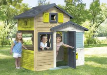 Domečky pro děti - Domeček Přátel v elegantních barvách Friends House Evo Playhouse Smoby rozšiřitelný 2 dveře s klíčem 6 oken s UV filtrem 162 cm výška_0