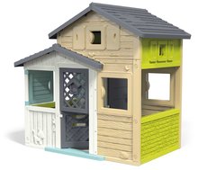 Kerti játszóházak gyerekeknek - Házikó Jóbarátok teljes felszereléssel elegáns színekben Friends House Evo Playhouse Smoby bővíthető_0